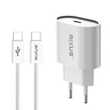 Rixus RXHC30C Fast Charger met USB-C naar Kabel 1.8m – 30W Wit - Bundel Oplader