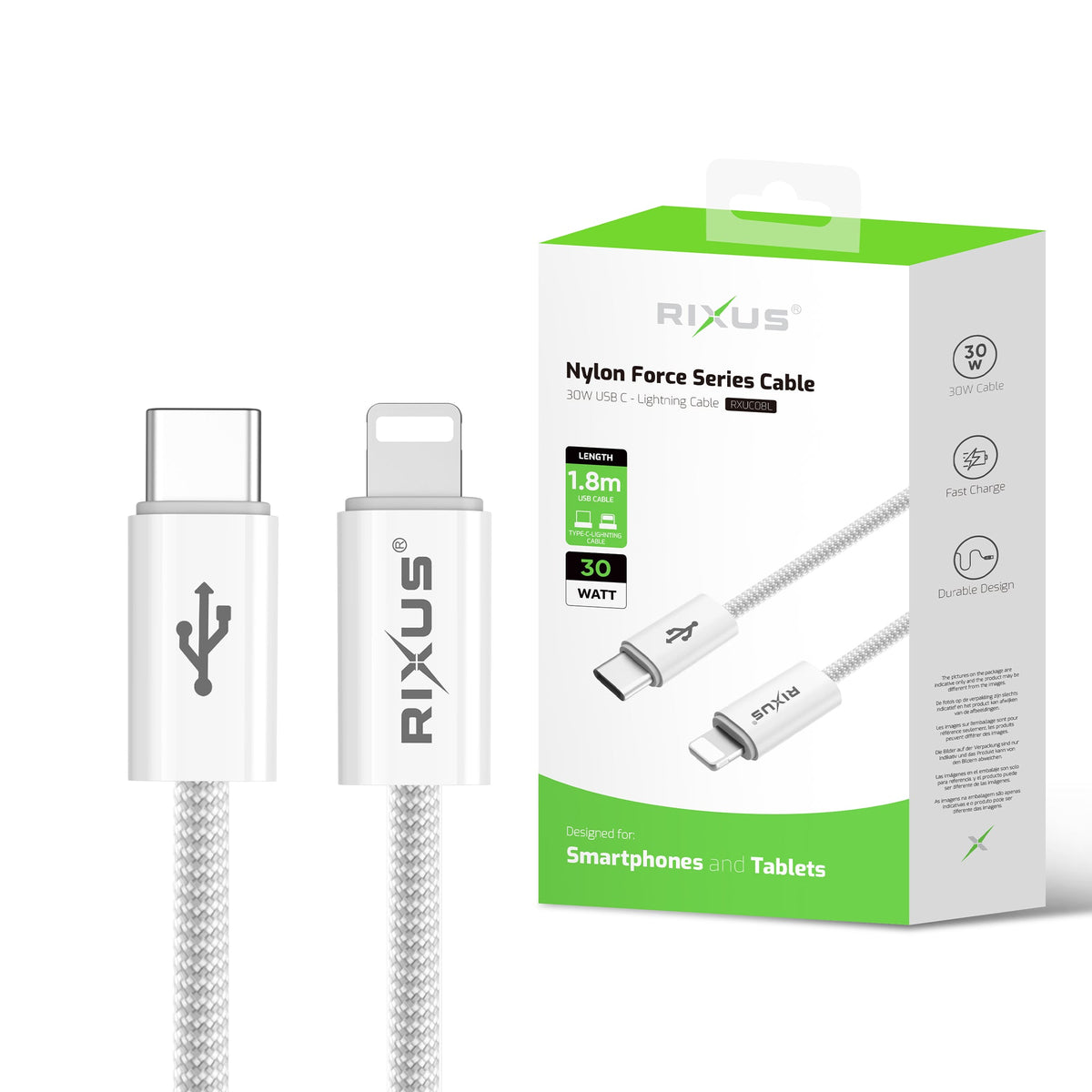 Rixus RXUC08L Fast Charging kabel