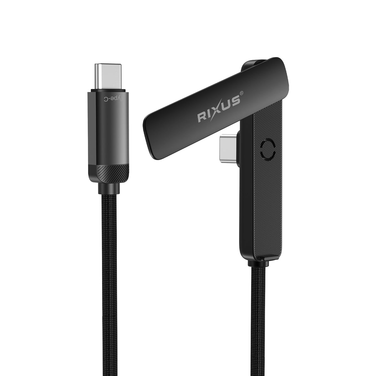 Rixus RXUC11 USB-C naar USB-C kabel met haakse connector en standaard 100W