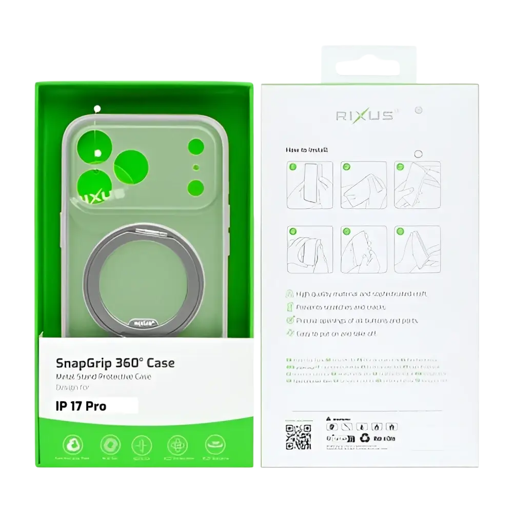 Rixus SnapGrip 360 Case – iPhone 17 Pro Wit - Back cover