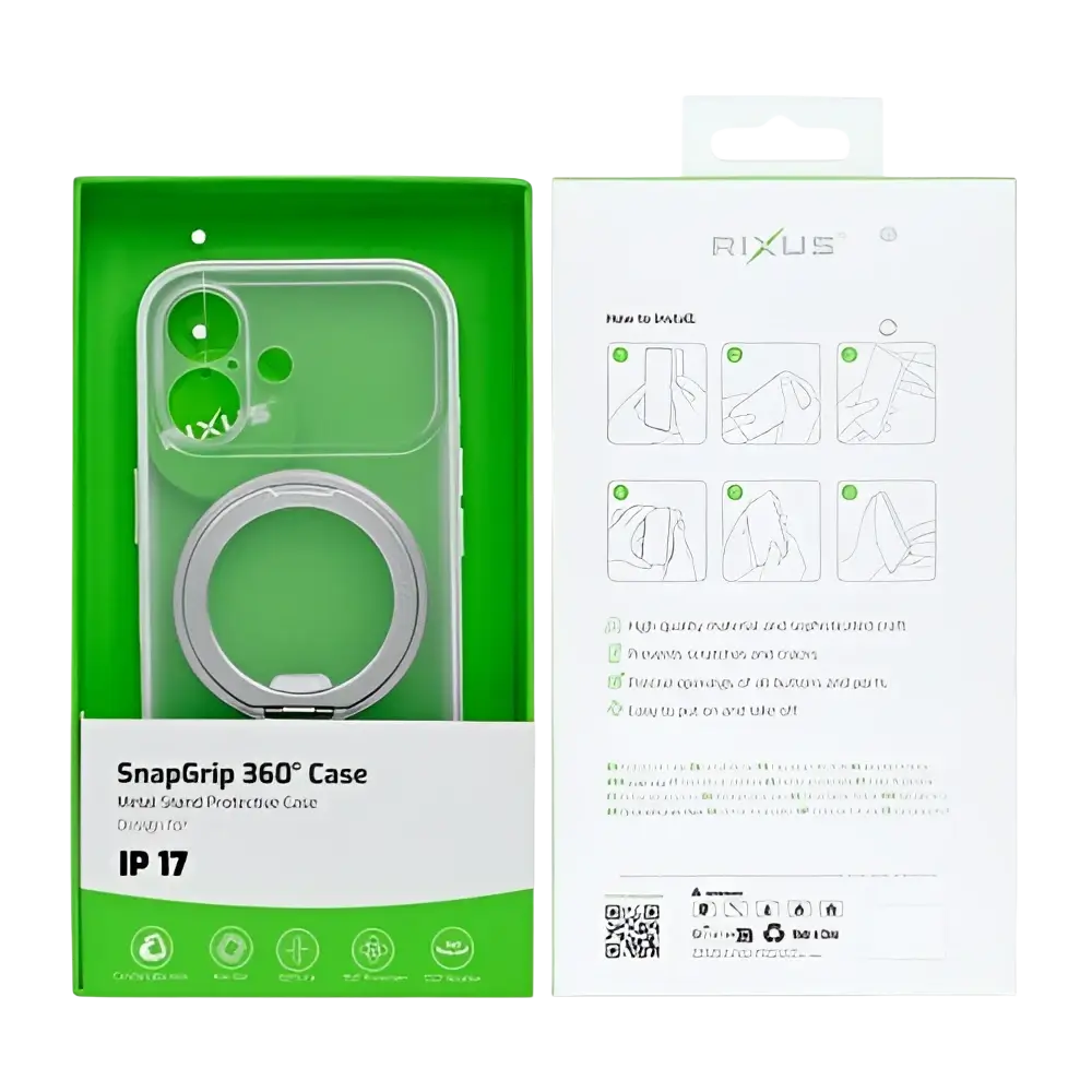 Rixus SnapGrip 360 Case – iPhone 17 Wit - Back cover