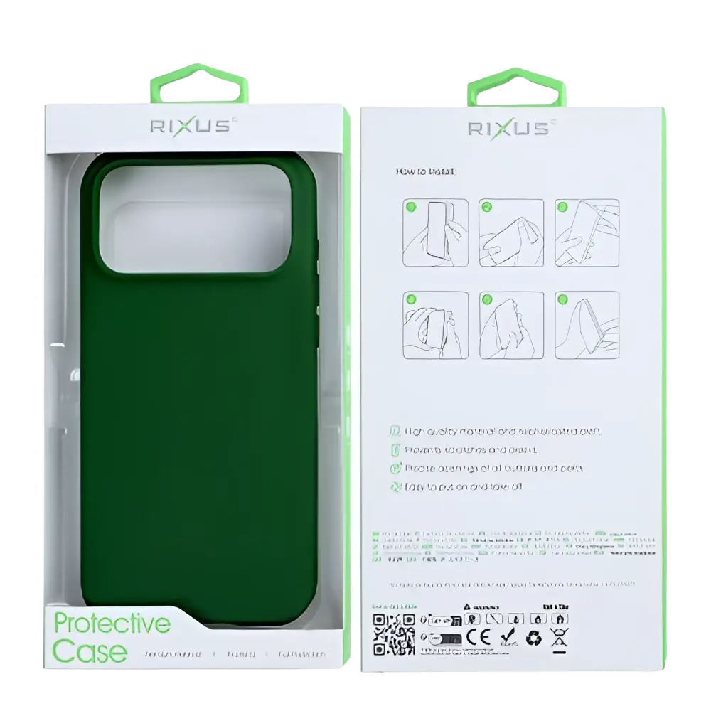 Rixus Soft TPU Case met MagSafe – iPhone 17 Pro Donkergroen - Back cover