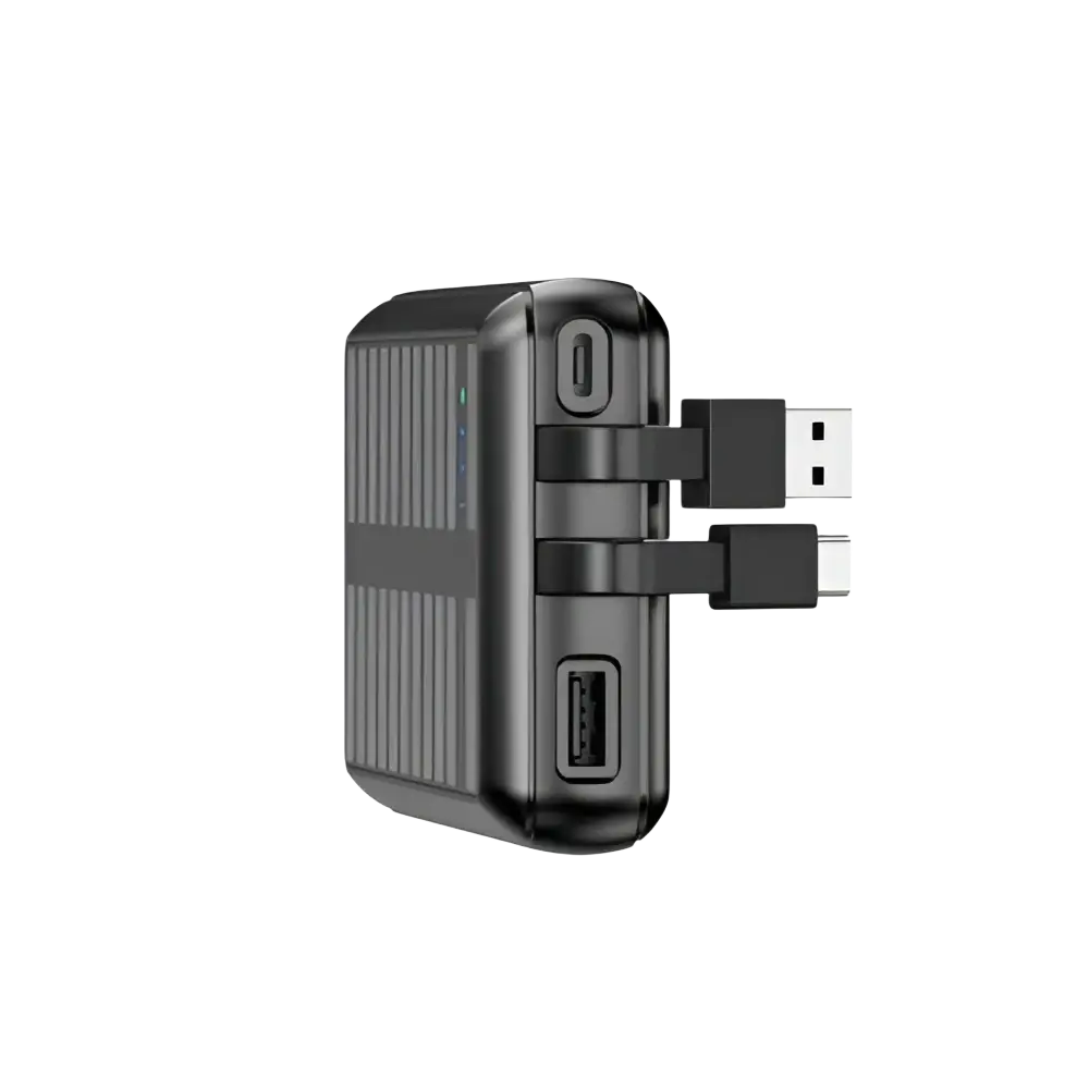 Rixus Solar Powerbank 20.000 mAh met ingebouwde kabels – Zwart RXPB47