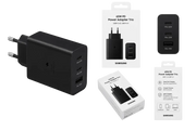 Samsung 65W Power Adapter Trio – 2x USB-C & 1x USB-A Super Fast Charger Zwart (Retail)
