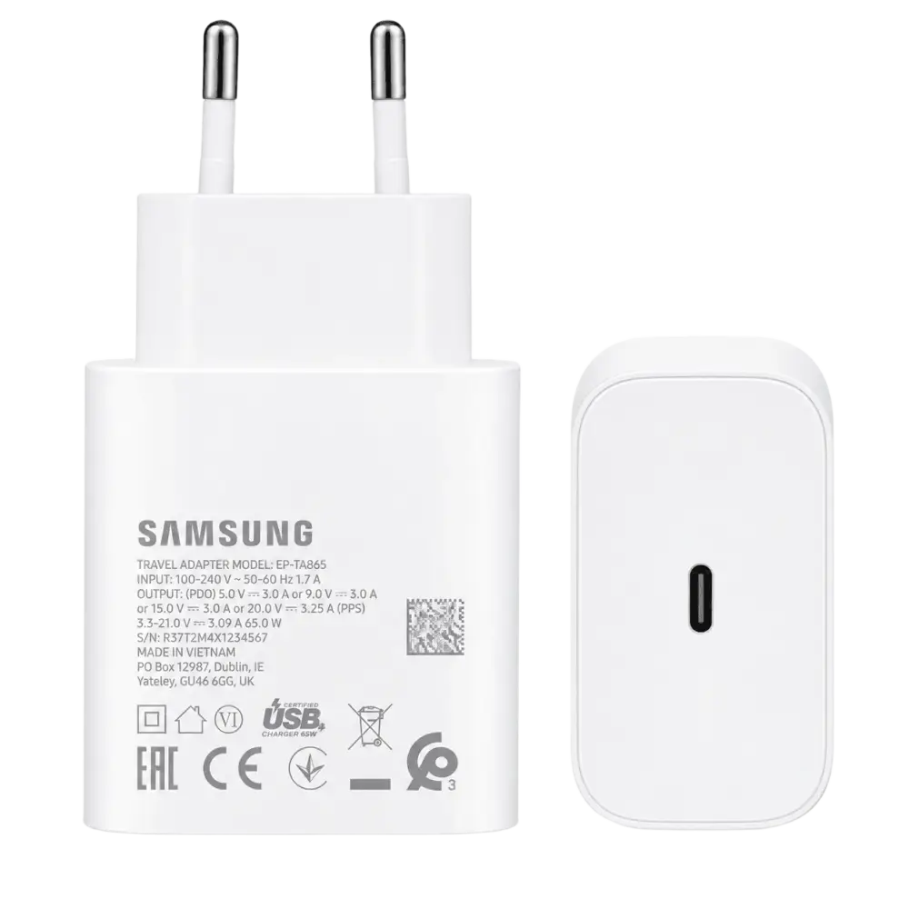 Samsung 65W USB-C Snellader – Wit (Bulk)