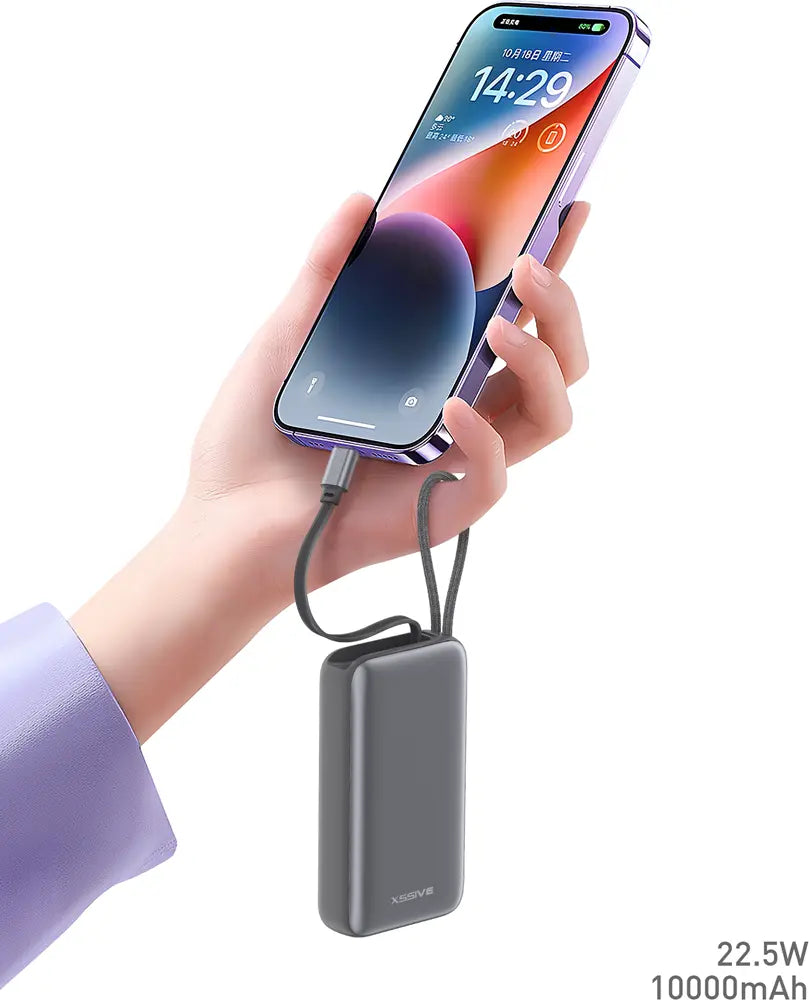 Xssive Powerbank Fast Charge met uitrekbare Kabel 10000mAh XSS-PB52