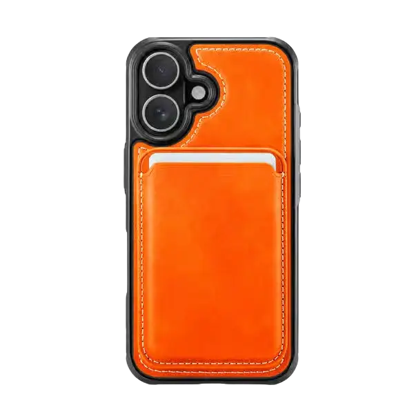 Solidenz MagSafe Wallet Backcover – iPhone 17 Oranje - Back cover met kaarthouder