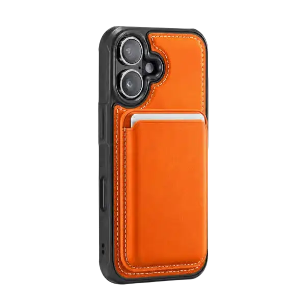 Solidenz MagSafe Wallet Backcover – iPhone 17 Oranje - Back cover met kaarthouder
