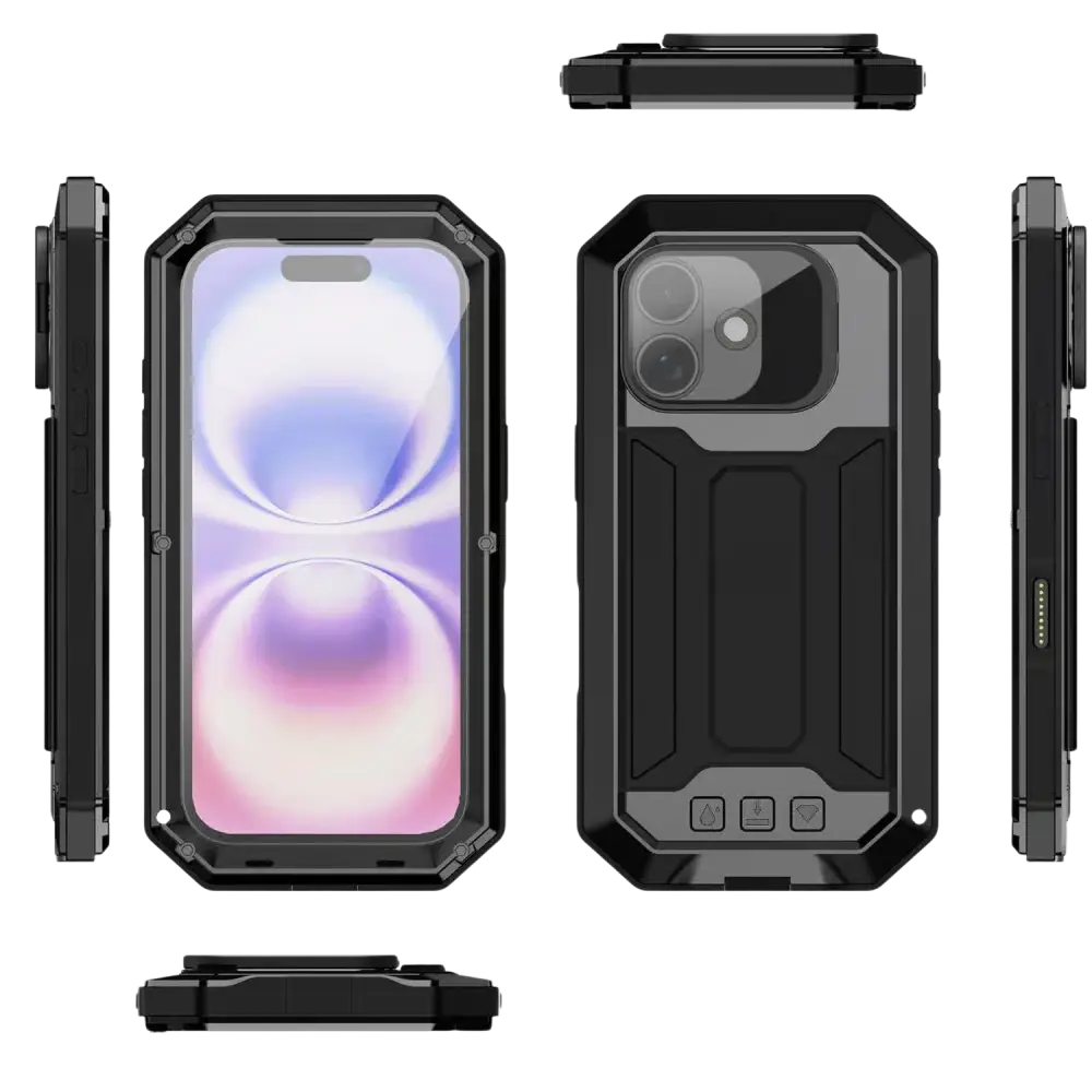 Stofdichte metalen hoes – iPhone 17 Zwart - Rugged case