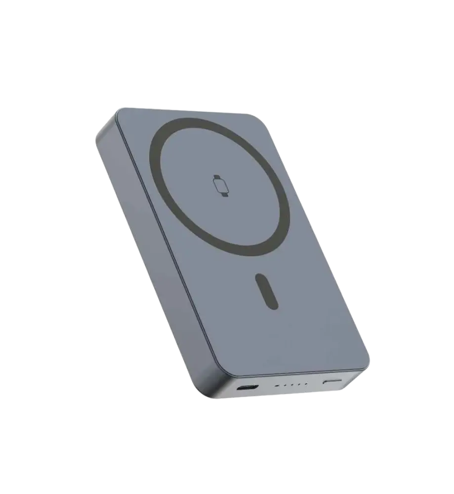 Swissten Fusion MagSafe Powerbank 10.000 mAh – Stijlvolle Zilveren Oplader voor Jouw Smartphone