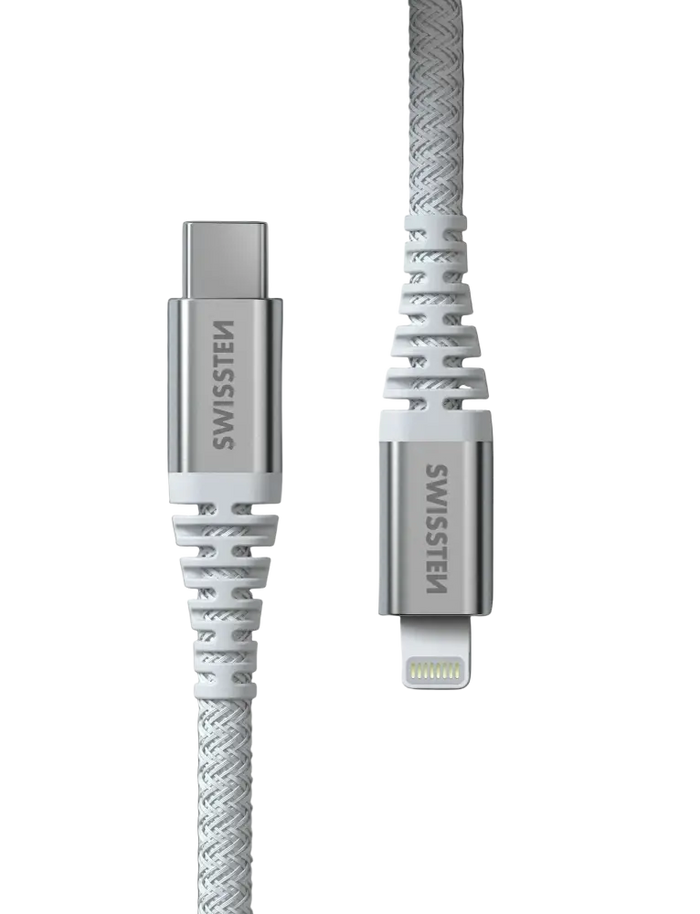 Swissten Lightning naar USB-C Kabel – 1,5 Meter – Aramideversterkt voor Duurzaam Gebruik