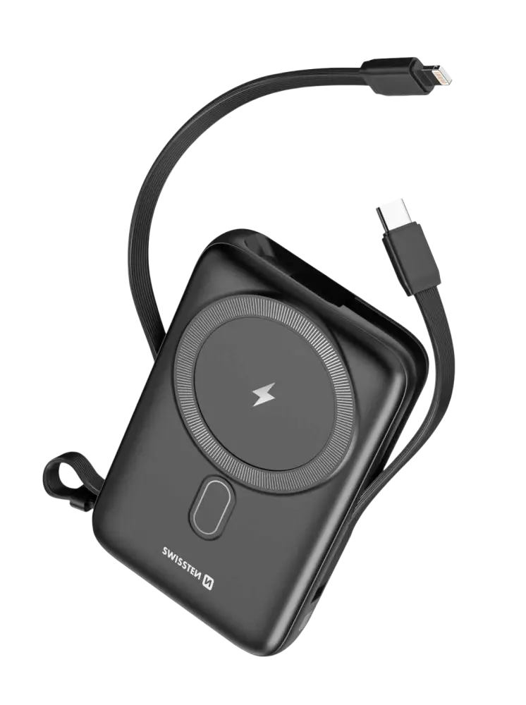 Swissten MagSafe Powerbank 10000 mAh - Compacte en Krachtige Oplader Voor Onderweg
