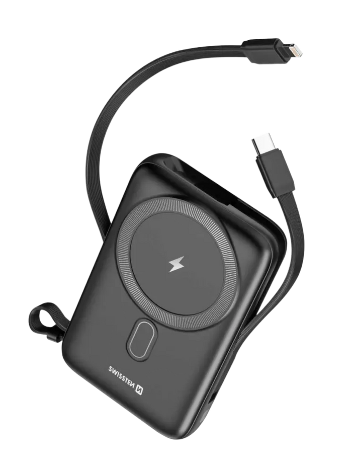 Swissten MagSafe Powerbank 10000 mAh - Compacte en Krachtige Oplader Voor Onderweg
