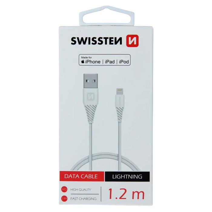 Swissten MFi Lightning Kabel 1,2 Meter - Altijd Betrouwbaar Opladen