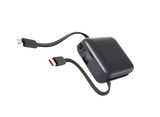 Swissten Powerbank 10.000 mAh – Ingebouwde USB-C & Lightning kabel Zilver