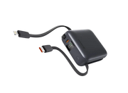 Swissten Powerbank 10.000 mAh – Ingebouwde USB-C & Lightning kabel Zilver