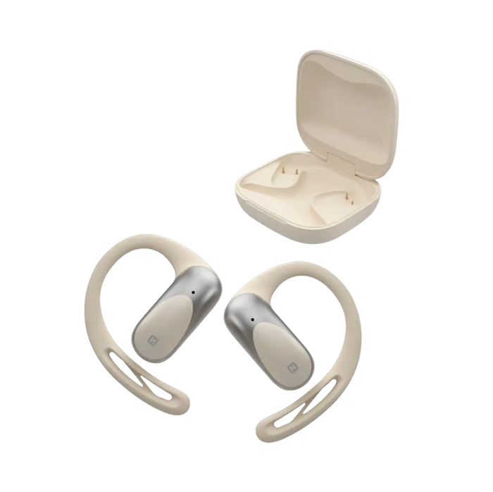 Swissten RUN Open Ear Koptelefoon - Draadloos en Stijlvol in Beige