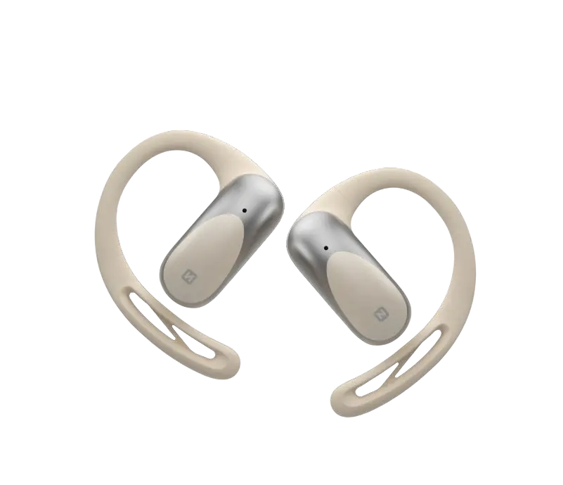 Swissten RUN Open Ear Koptelefoon - Draadloos en Stijlvol in Beige