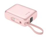 Swissten Space Powerbank Roze - Stijlvolle 10.000 mAh met Ingebouwde USB-C & Lightning Kabels
