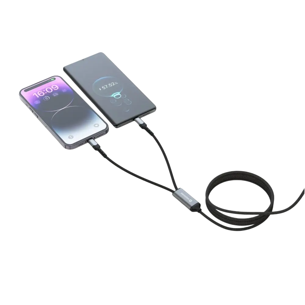 Swissten Textile 2-in-1 USB-C + Lightning Kabel - De perfecte oplossing voor al uw opladen