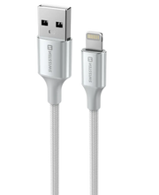 Swissten Textile II Lightning Kabel – 1,5 Meter Wit
