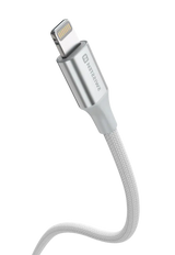 Swissten Textile II Lightning Kabel – 1,5 Meter Wit