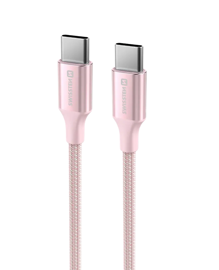 Swissten Textile II USB-C Kabel – 1,5 meter – Roze