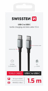 Swissten Textile II USB-C Kabel – Stijlvolle Oplossing voor Thuis en Onderweg