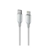 Swissten Textile II USB-C naar Lightning Kabel – 1,5 meter Wit