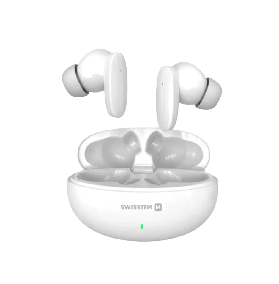 Swissten TWS Sonic Draadloze Oordopjes – Wit