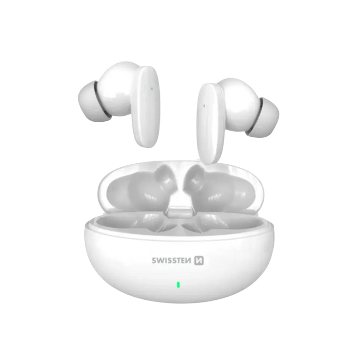 Swissten TWS Sonic Draadloze Oordopjes – Wit
