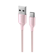 Swissten USB-A naar USB-C Kabel – 1,5 Meter Roze voor Eenvoudig Opladen