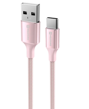 Swissten USB-A naar USB-C Kabel – 1,5 Meter Roze voor Eenvoudig Opladen