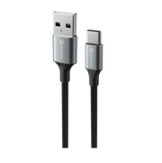 Swissten USB-A naar USB-C Kabel - 1,5 Meter - Zwart voor Eenvoudige Oplading