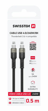 Swissten USB-C 4.0 Kabel (240W) - De Krachtige Oplossing voor Al Uw Apparaten