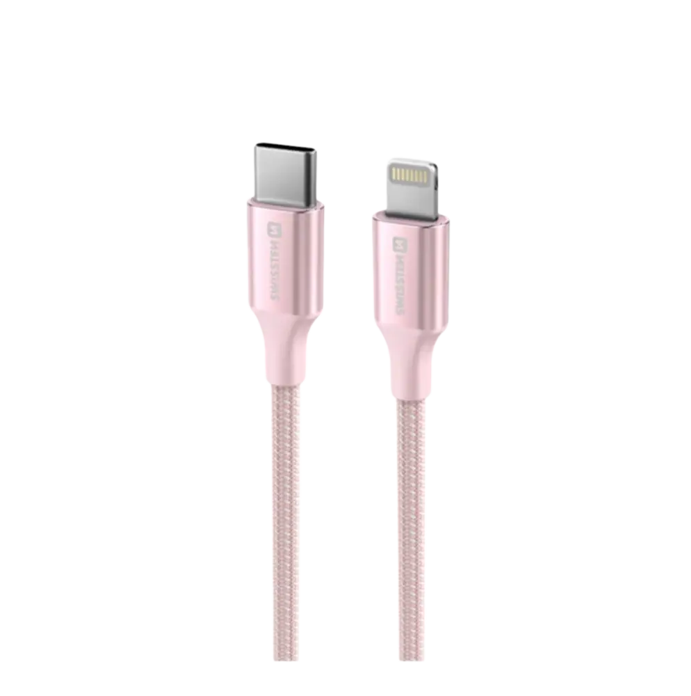 Swissten USB-C naar Lightning Kabel – 1,5 meter Roze