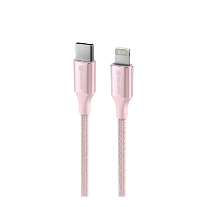 Swissten USB-C naar Lightning Kabel – 1,5 meter – Roze