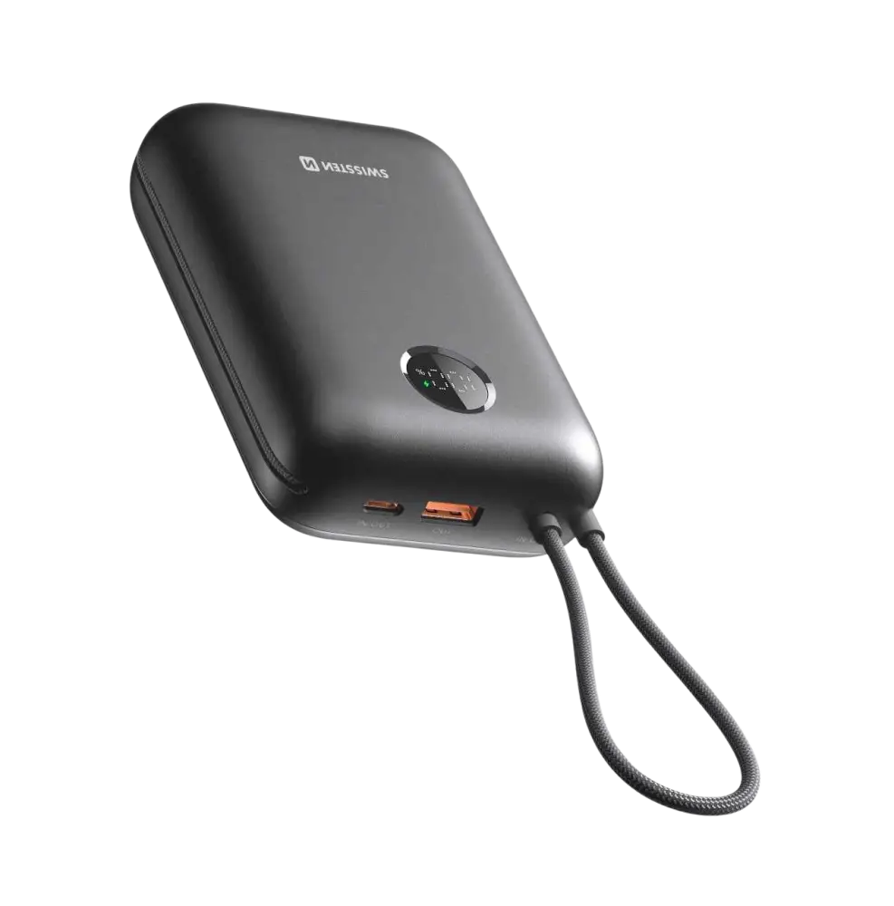Swissten VoltBox Powerbank 30.000 mAh – 35W Ingebouwde kabels