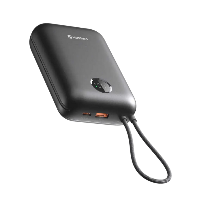 Swissten VoltBox Powerbank 30.000 mAh – 35W – Ingebouwde kabels