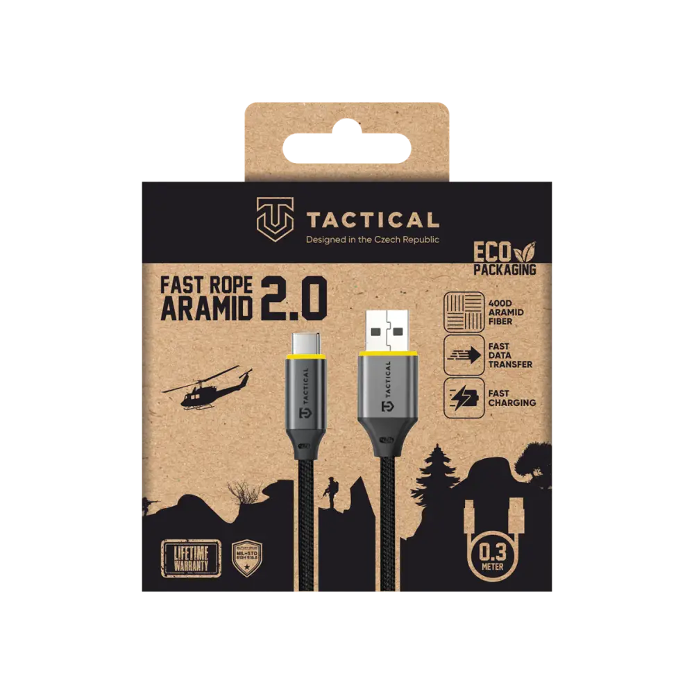 Tactical USB-C naar USB-A kabel - 0,3 Meter voor Gemakkelijk Opladen