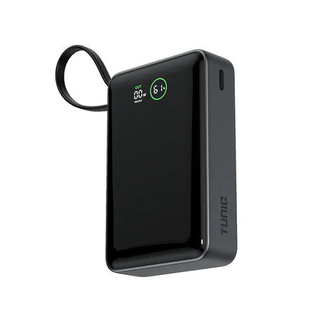 TUNIQ Powerbank - Powerbank 20000mAH With Built In Cable - Zwart