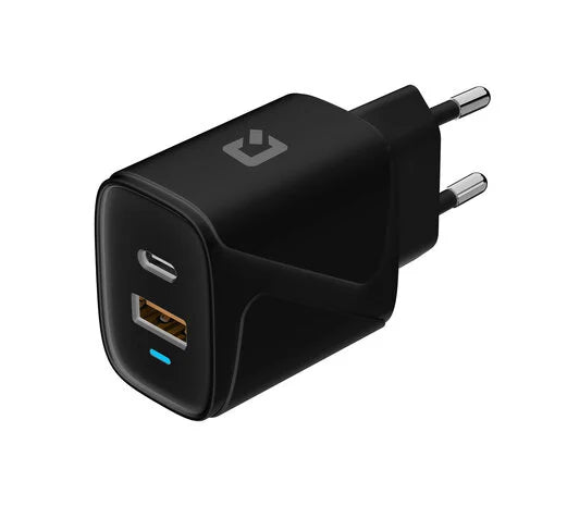 TUNIQ Snellader 20W USB-C adapter in zwart, ideaal voor snel opladen van smartphones en apparaten.