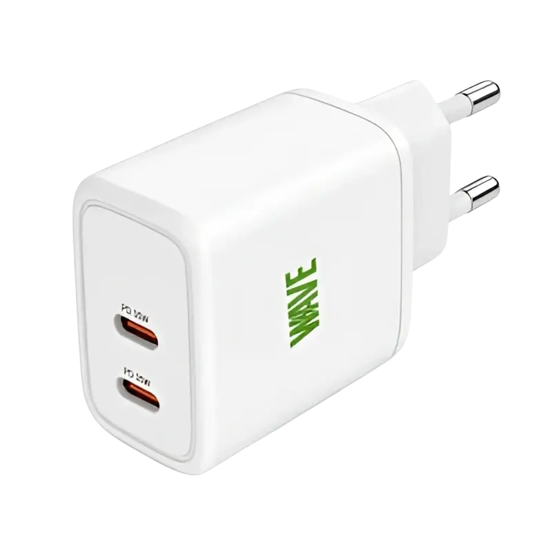 Wave WA-100 Snellader – Snel en Efficiënt Opladen met 35W Dubbele USB-C PD Poorten