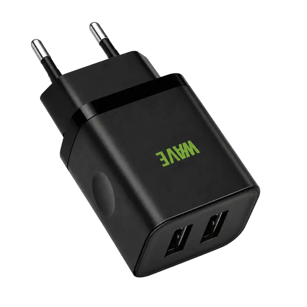 Wave WA-102 USB Wandlader 10.5W – 2x USB-A Zwart