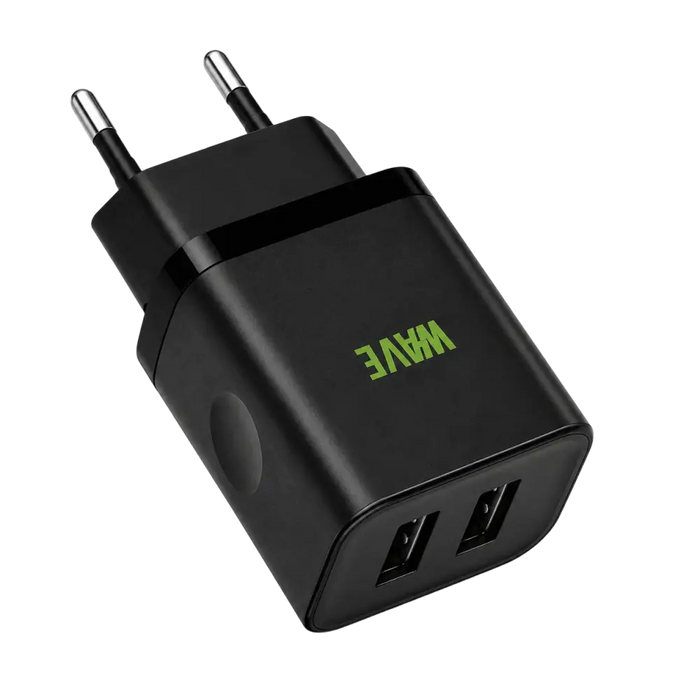 Wave WA-102 USB Wandlader 10.5W – 2x USB-A Zwart