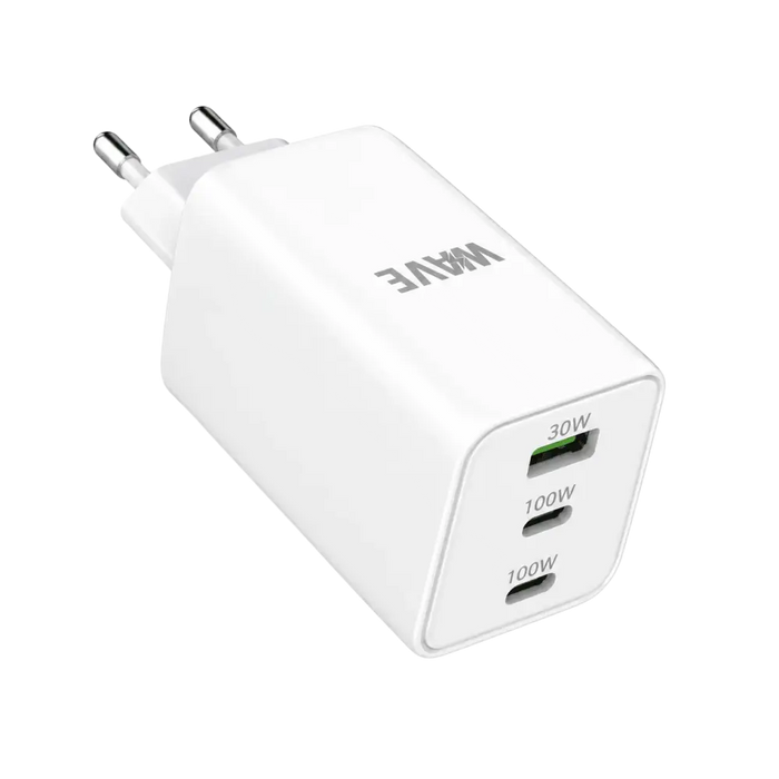 Wave WA-168 GaN Reisadapter - Snel en Veilig Opladen tot 100W PD + 30W USB-A