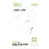 Wave WA-168 GaN Reisadapter - Snel en Veilig Opladen tot 100W PD + 30W USB-A