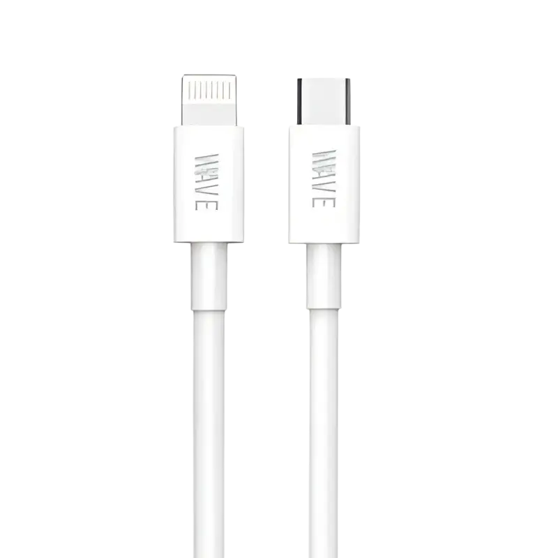 Wave WA-233 2 Meter Snellaadkabel voor Apple - USB-C naar Lightning (60W Wit)