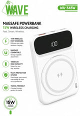 Wave WA-345W MagSafe Powerbank - Draadloos 15W Snelladen met 10.000 mAh