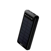 Wave WA-89 Solar Powerbank 10000mAh – USB-C LED Display Zwart